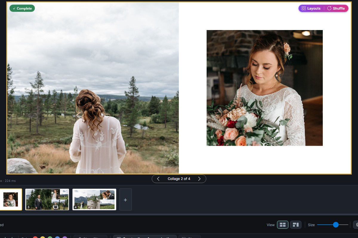 Automatically generated album spread