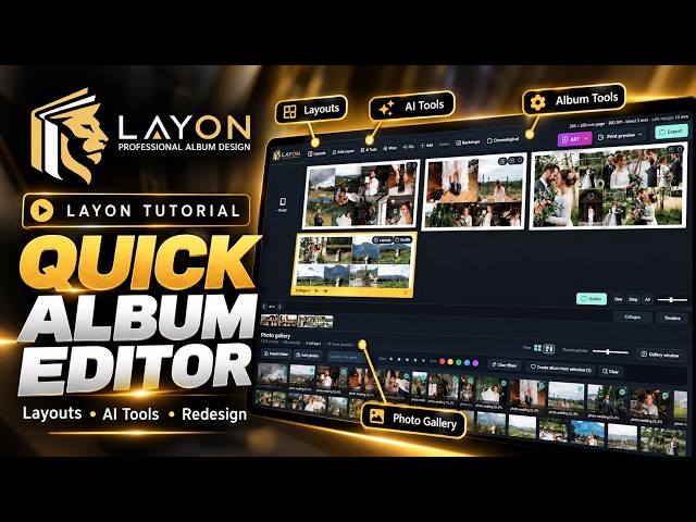The quick album editor: layouts, AI tools, redesign